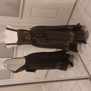 2/$50 New Olive Green Apron-Style Dress - Size Small (US4)